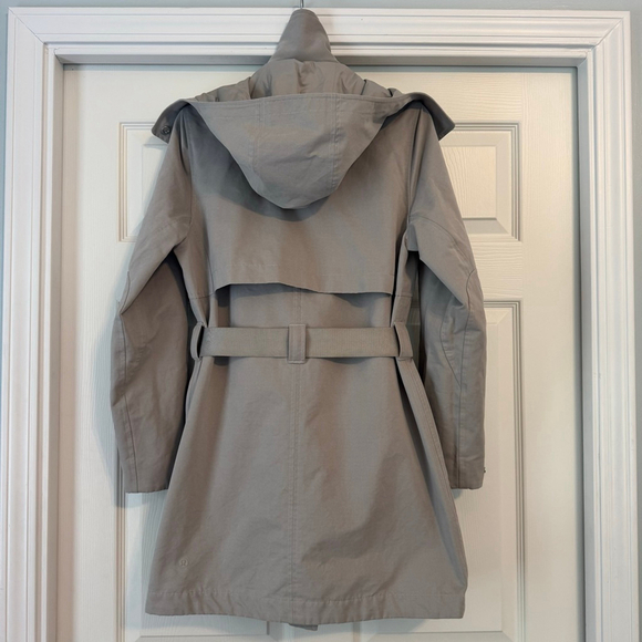 Lululemon Always There Trench Coat Size 6 Raw Linen Raincoat - Picture 2 of 10